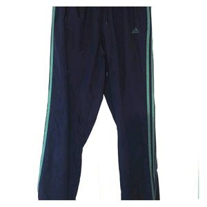90’s adidas track pants black with green lining